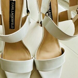 Karl Lagerfeld White Strappy Heels